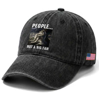 Funny Alpha Wolf Meme Washed Cotton Baseball Cap Sarcastic People Not A Big Fan