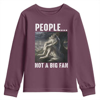 Funny Alpha Wolf Meme Youth Sweatshirt Sarcastic People Not A Big Fan - Wonder Print Shop