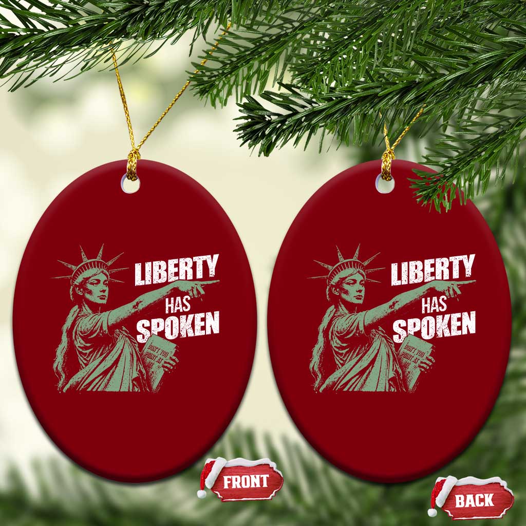 Funny Basketball Point God Liberty Meme Ceramic Ornament Has Spoken Patriotic USA