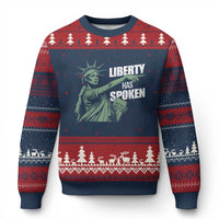 Funny Basketball Point God Liberty Meme Ugly Christmas Sweater Has Spoken Patriotic USA