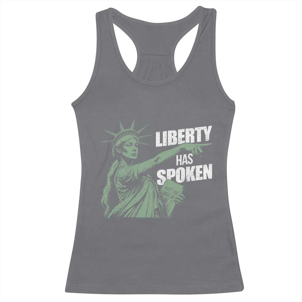 Funny Basketball Point God Liberty Meme Racerback Tank Top Has Spoken Patriotic USA