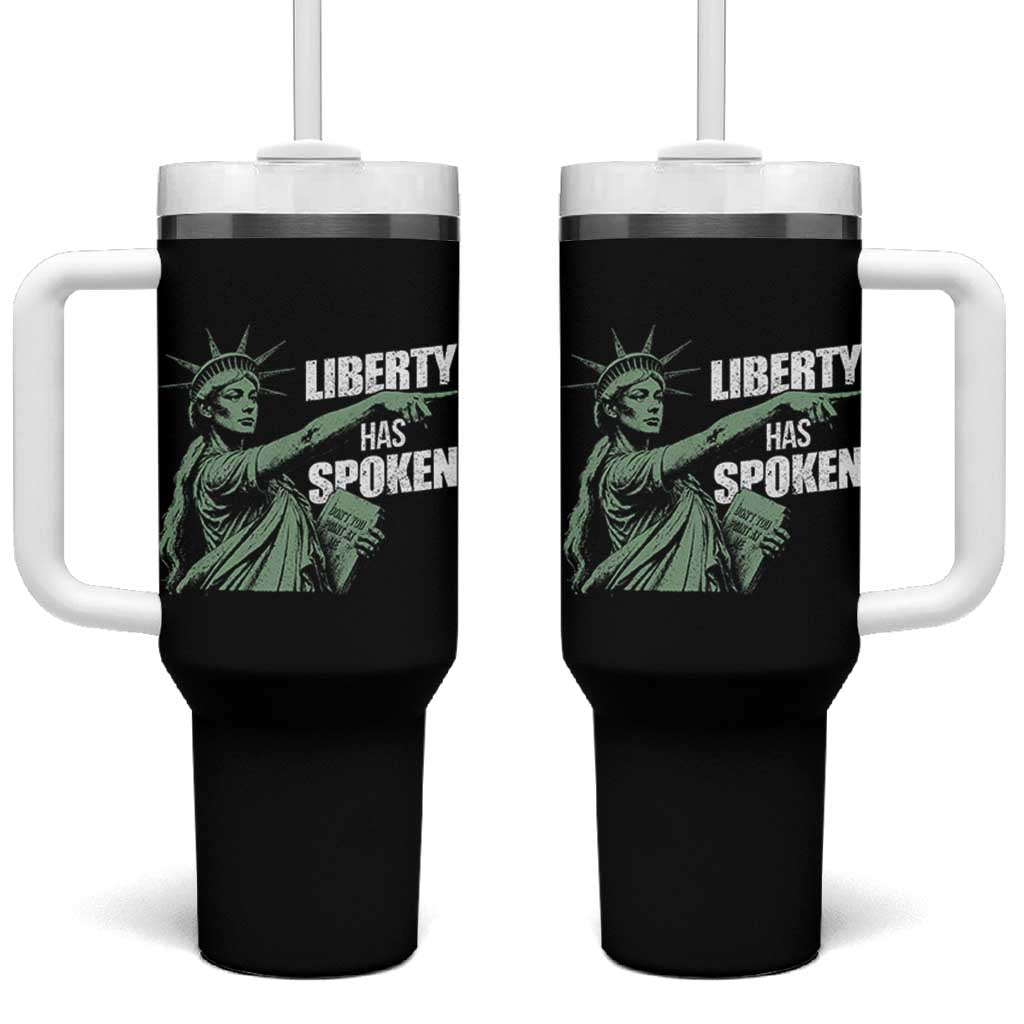 Funny Basketball Point God Liberty Meme Tumbler With Handle Has Spoken Patriotic USA