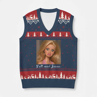 Y'all Need Jesus V-Neck Knit Sweater Vest Funny Girls Meme Saying Christian Humor