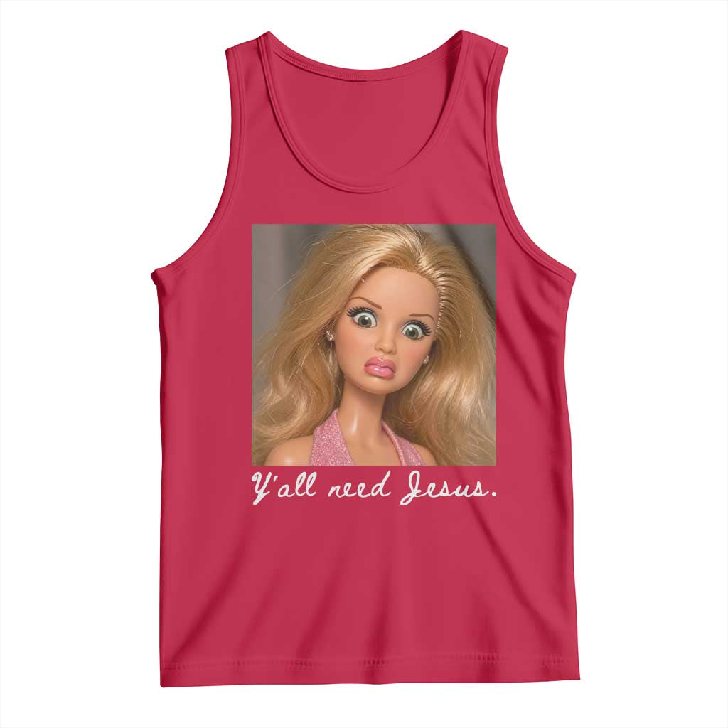 Y'all Need Jesus Tank Top Funny Girls Meme Saying Christian Humor