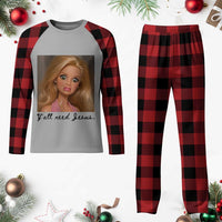 Ya'll Need Jesus Disgusted Face Christian Funny Plaid Pajama Set