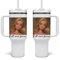 Ya'll Need Jesus Disgusted Face Christian Funny Tumbler With Handle