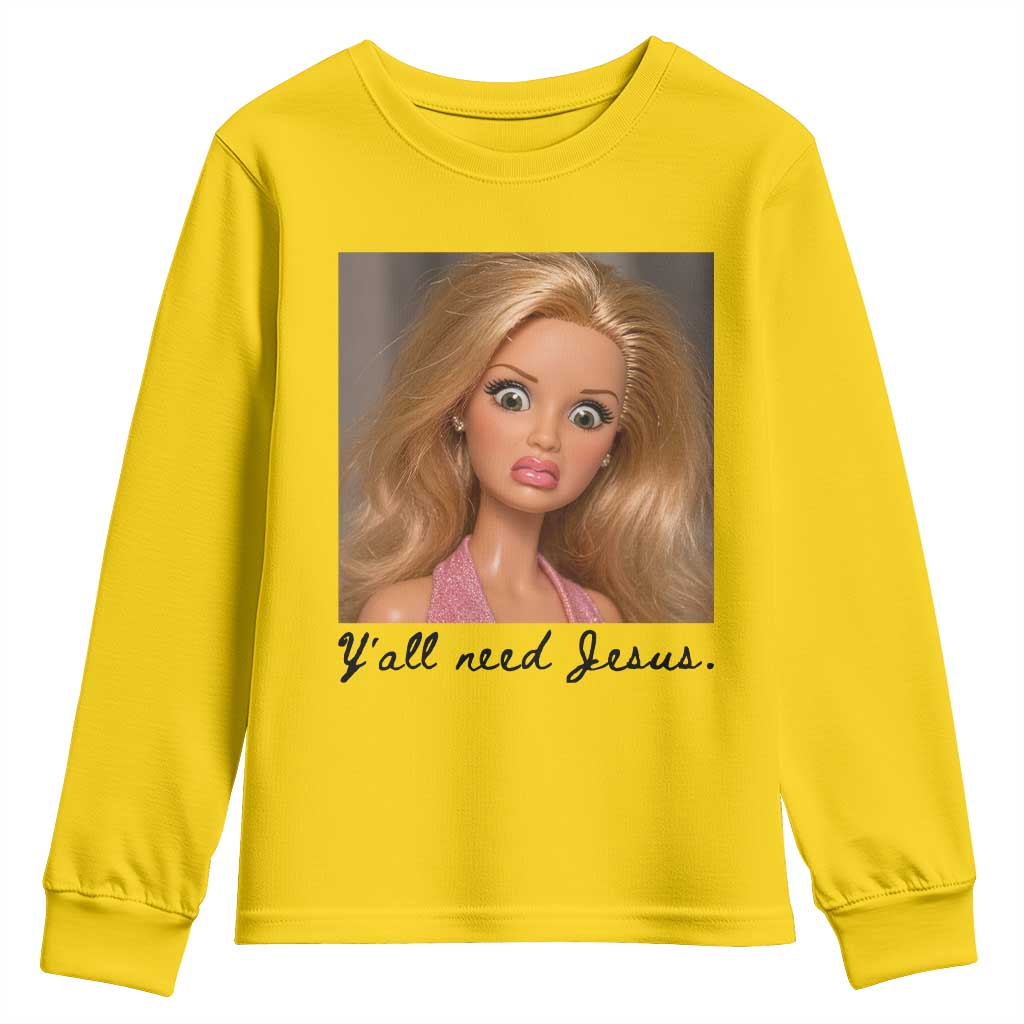 Ya'll Need Jesus Disgusted Face Christian Funny Youth Sweatshirt