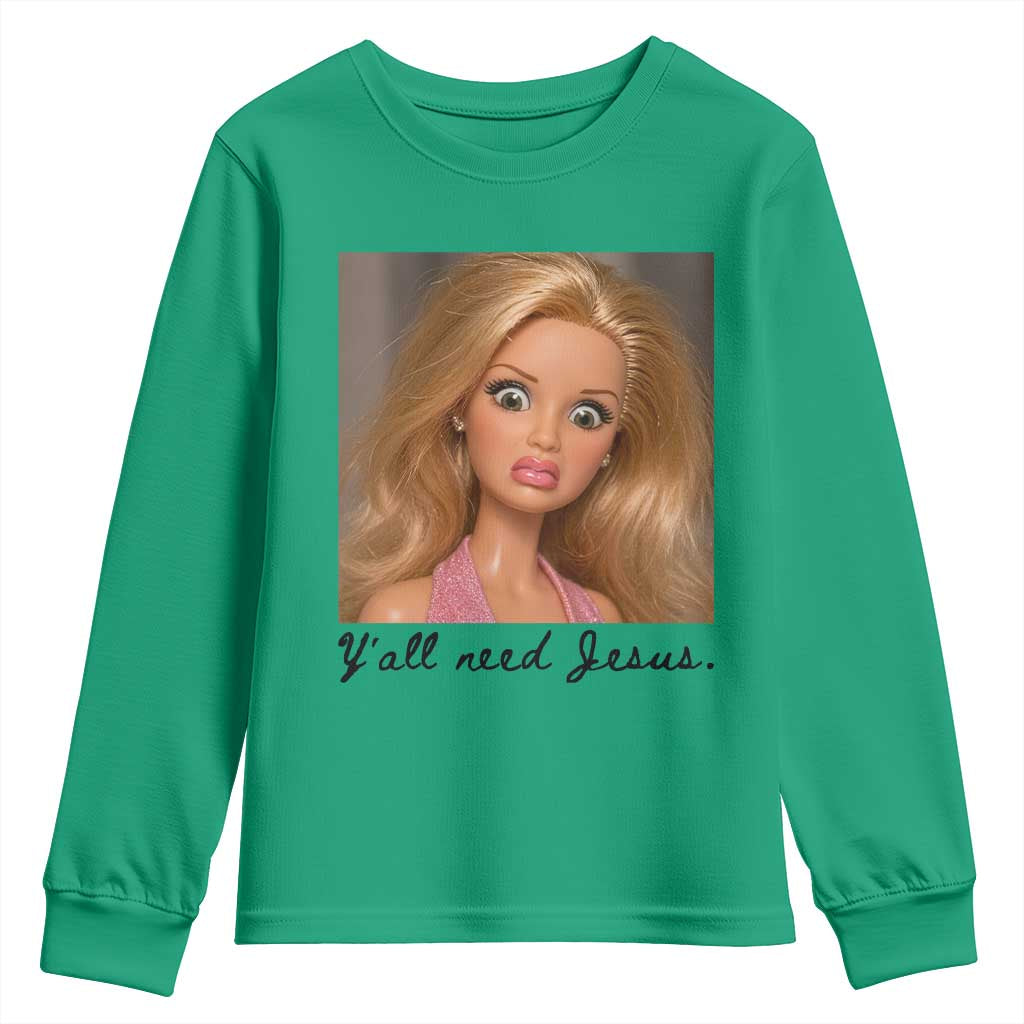 Ya'll Need Jesus Disgusted Face Christian Funny Youth Sweatshirt