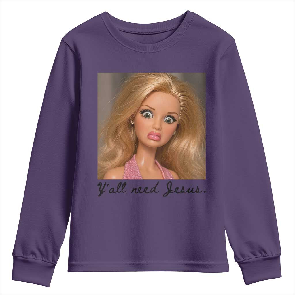 Ya'll Need Jesus Disgusted Face Christian Funny Youth Sweatshirt