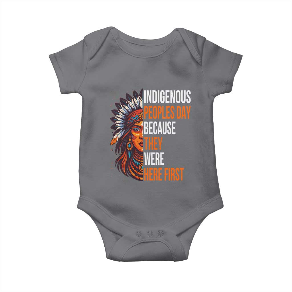 Native American Day Baby Onesie Indigenous People Day Because They Were Here First - Wonder Print Shop