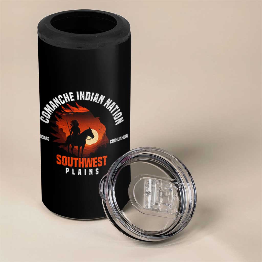 Comanche Native American Indian Chief Respect 4 in 1 Can Cooler Tumbler