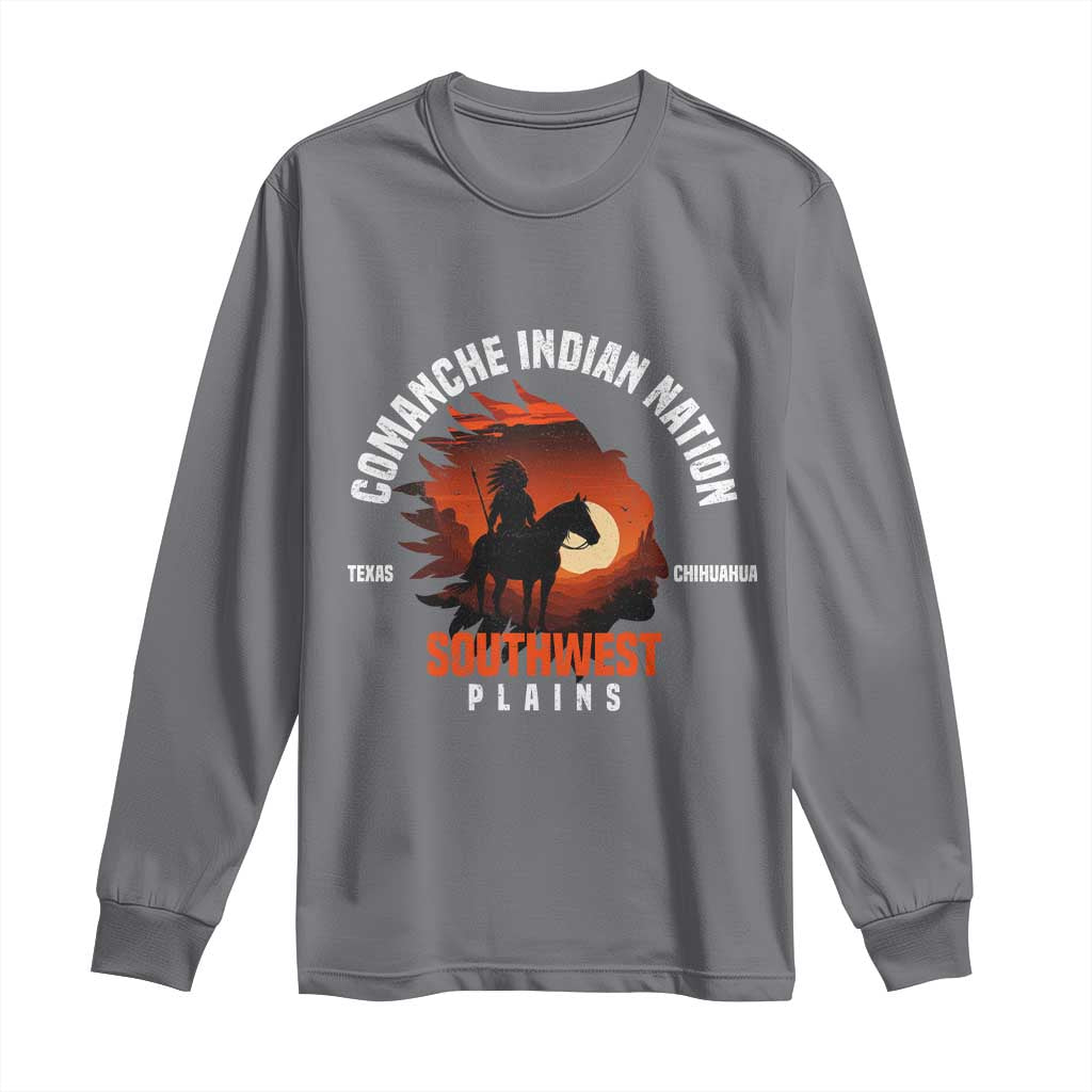 Comanche Native American Indian Chief Respect Long Sleeve Shirt - Wonder Print Shop