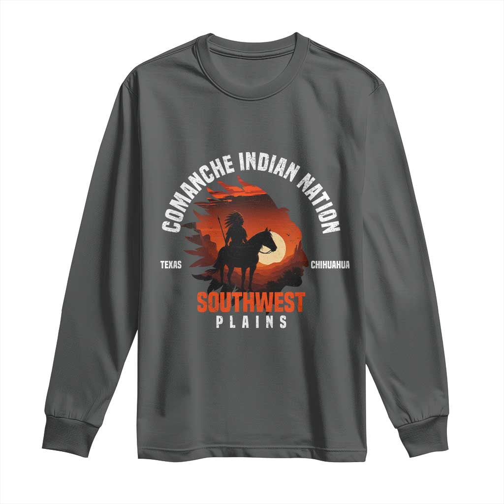 Comanche Native American Indian Chief Respect Long Sleeve Shirt - Wonder Print Shop