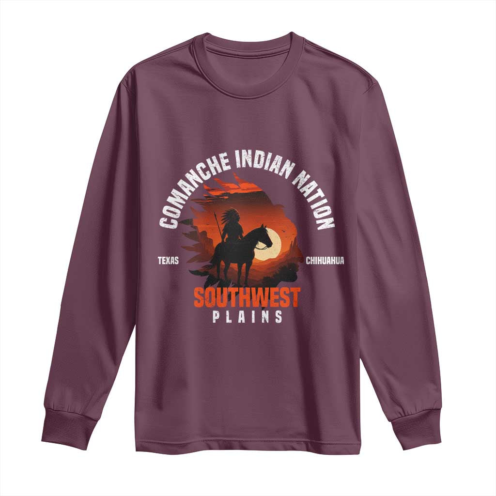 Comanche Native American Indian Chief Respect Long Sleeve Shirt - Wonder Print Shop