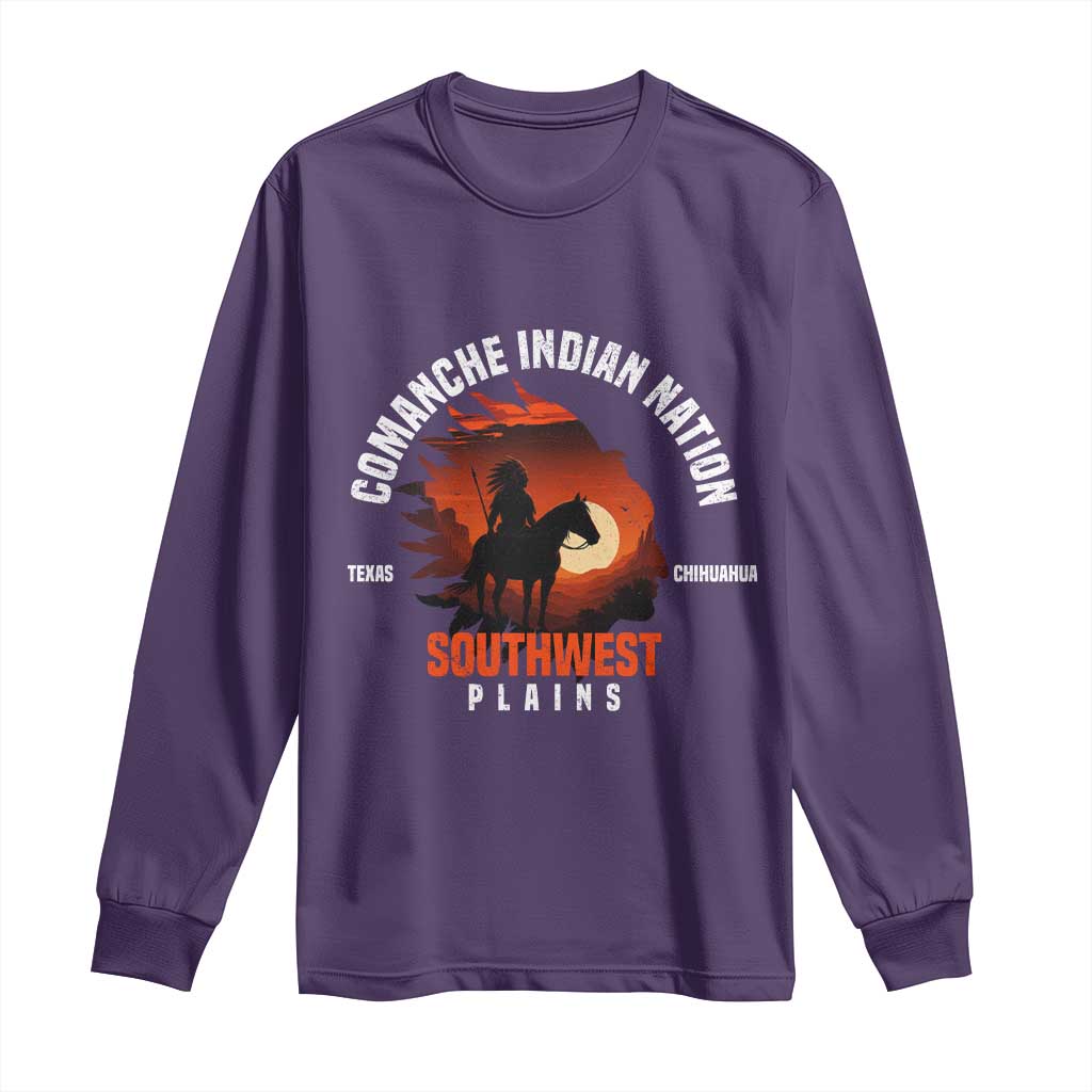 Comanche Native American Indian Chief Respect Long Sleeve Shirt - Wonder Print Shop