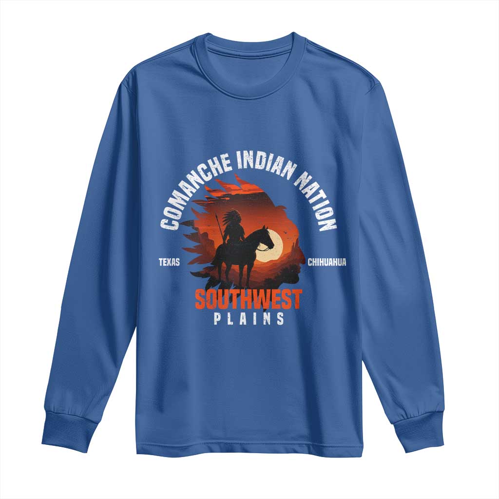 Comanche Native American Indian Chief Respect Long Sleeve Shirt - Wonder Print Shop