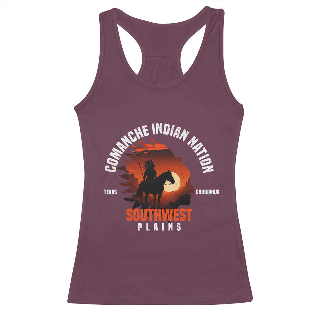 Comanche Native American Indian Chief Respect Racerback Tank Top - Wonder Print Shop