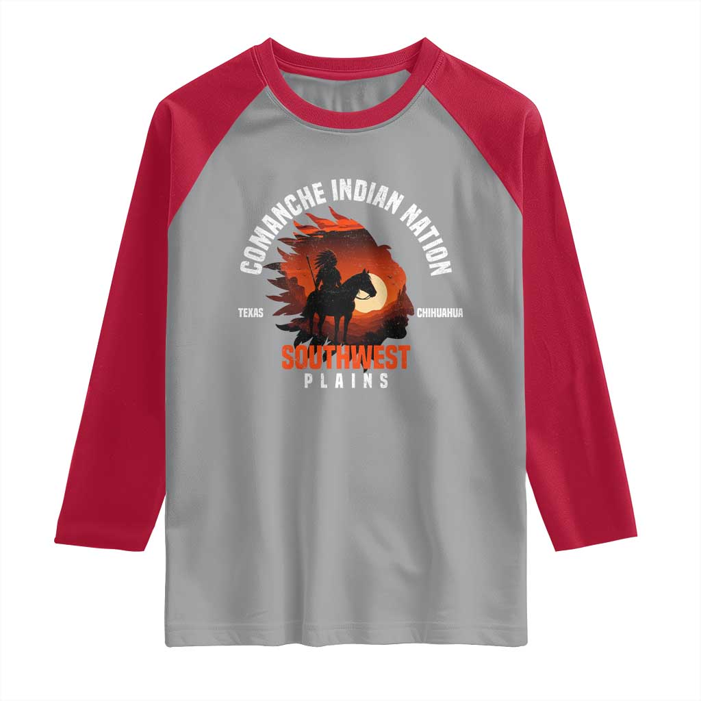Comanche Native American Indian Chief Respect Raglan Shirt - Wonder Print Shop