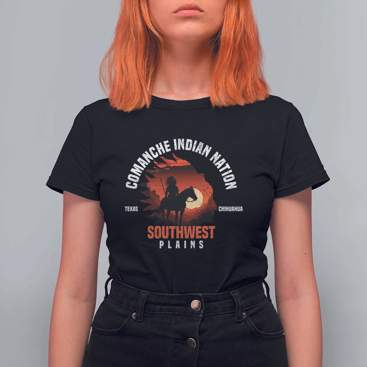 Comanche Native American Indian Chief Respect T Shirt For Women - Wonder Print Shop