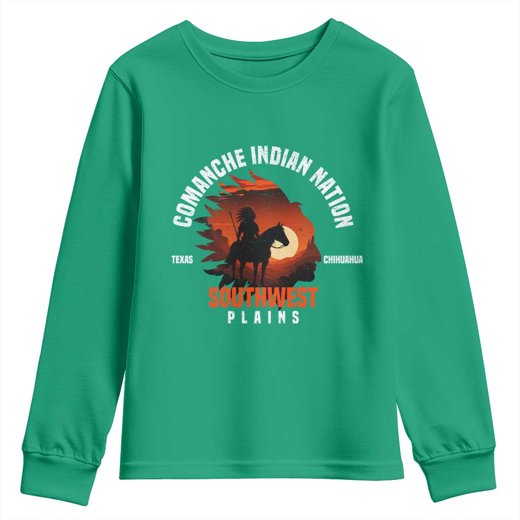 Comanche Native American Indian Chief Respect Youth Sweatshirt - Wonder Print Shop
