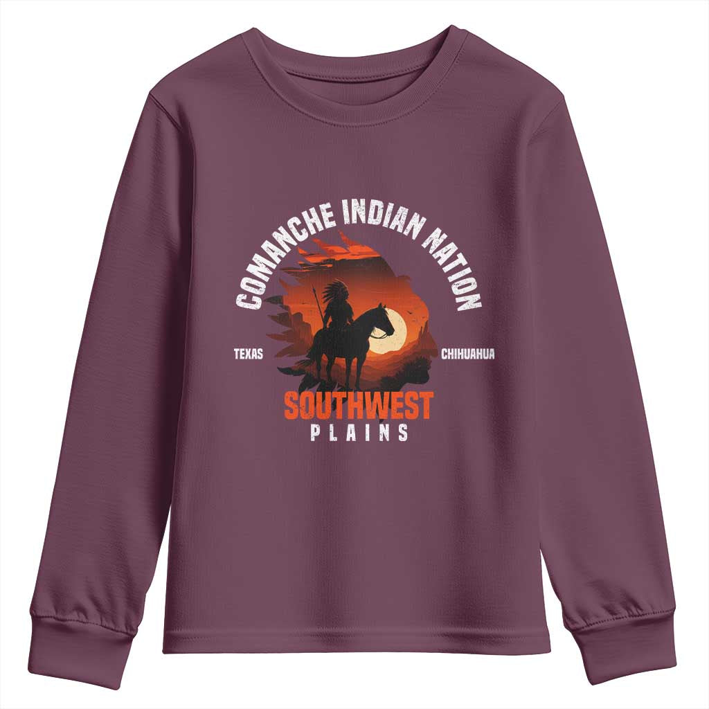 Comanche Native American Indian Chief Respect Youth Sweatshirt - Wonder Print Shop