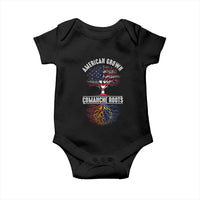 Distressed Tree Baby Onesie American Grown with Comanche Roots - Wonder Print Shop