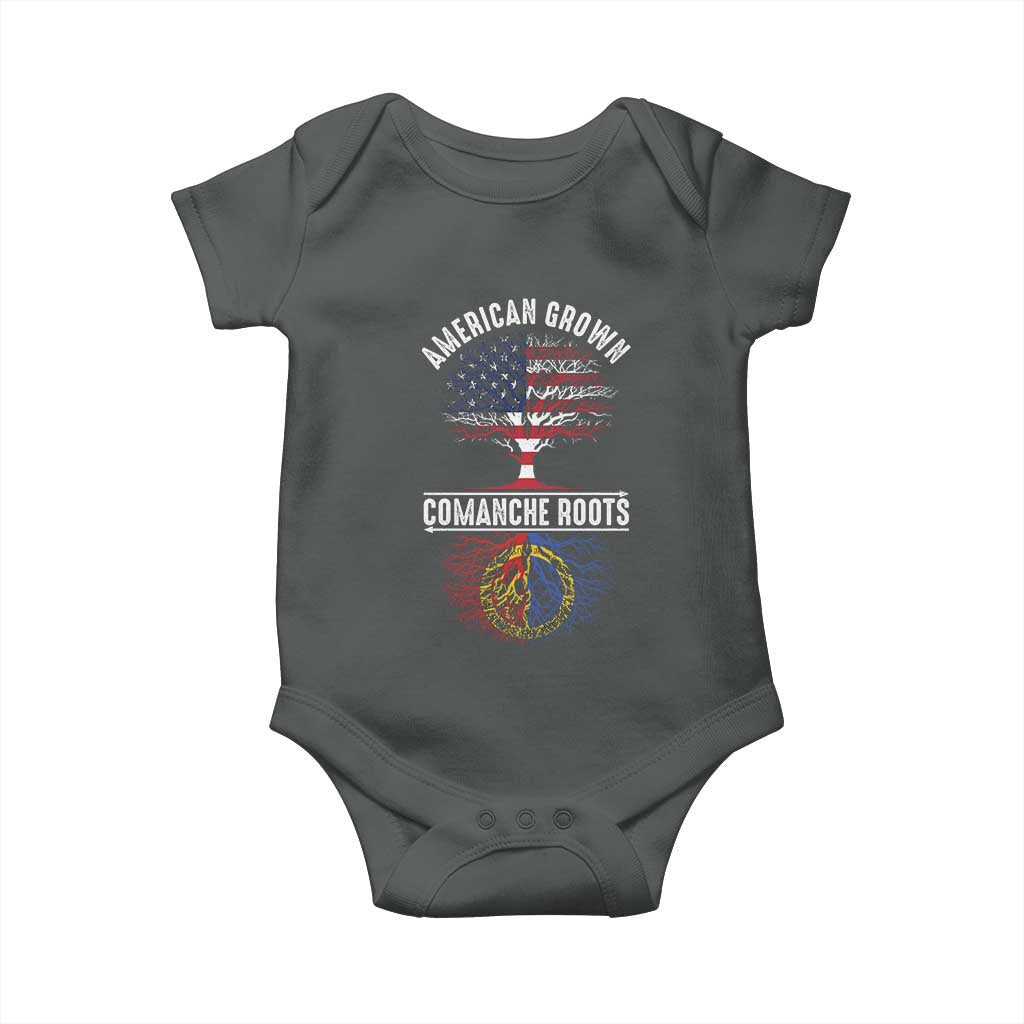 Distressed Tree Baby Onesie American Grown with Comanche Roots - Wonder Print Shop