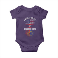 Distressed Tree Baby Onesie American Grown with Comanche Roots - Wonder Print Shop