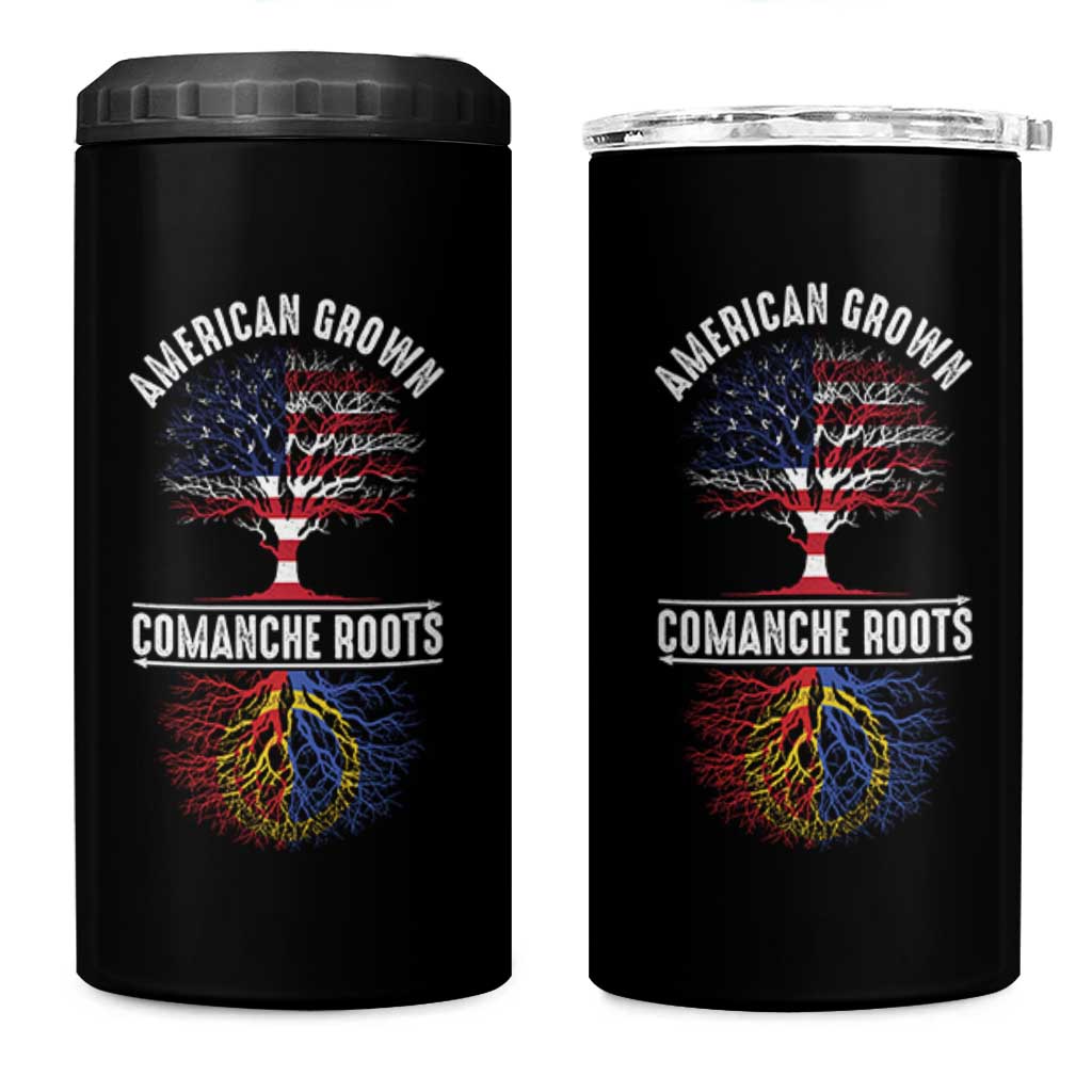 Distressed Tree 4 in 1 Can Cooler Tumbler American Grown with Comanche Roots