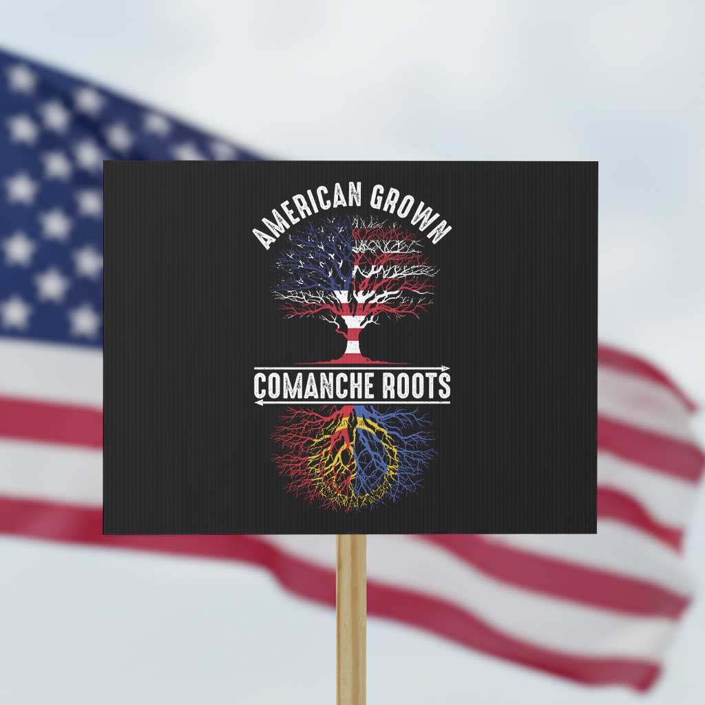 Distressed Tree Protest Sign American Grown with Comanche Roots - Wonder Print Shop