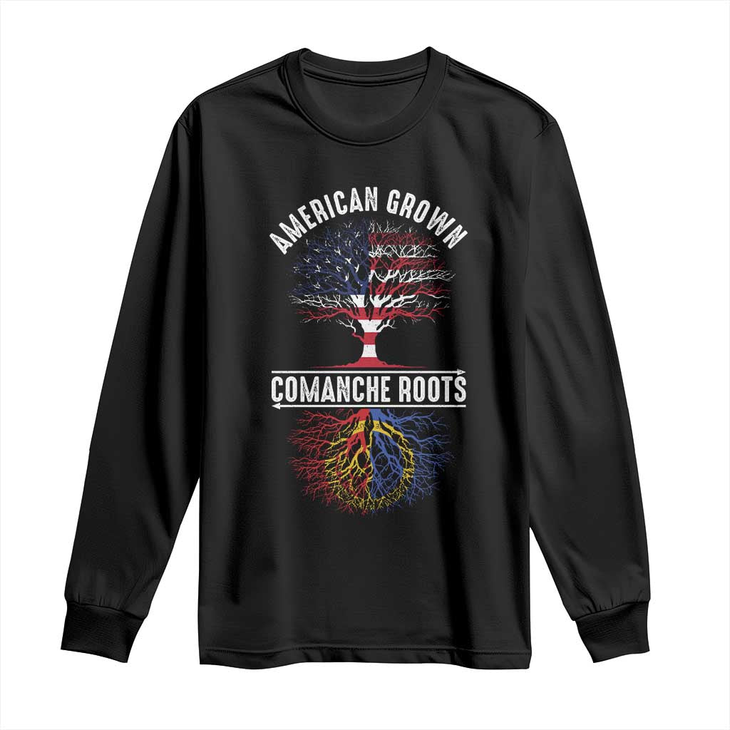 Distressed Tree Long Sleeve Shirt American Grown with Comanche Roots - Wonder Print Shop