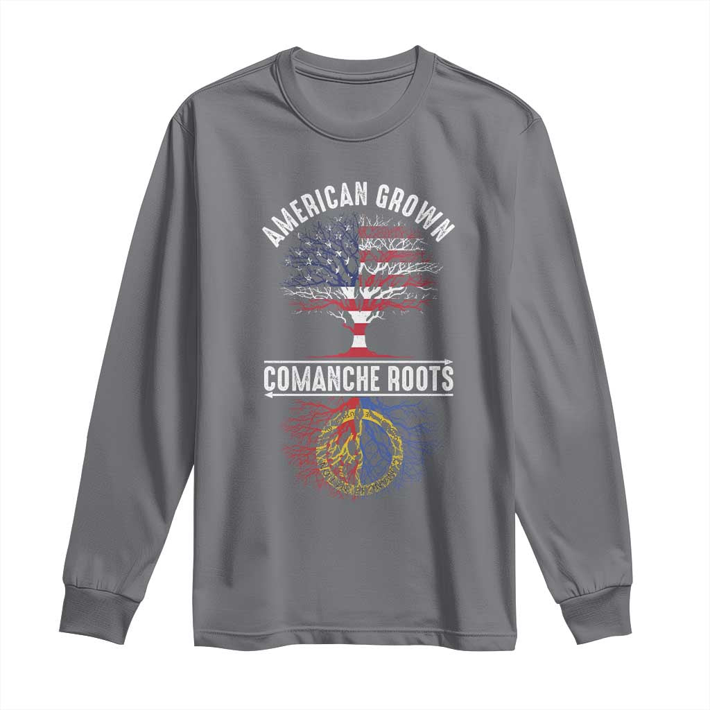 Distressed Tree Long Sleeve Shirt American Grown with Comanche Roots - Wonder Print Shop