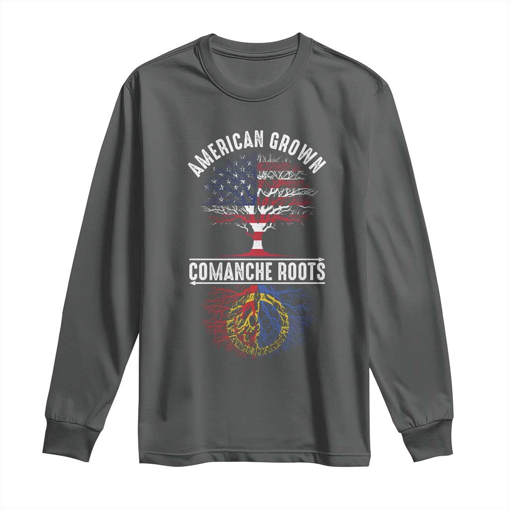 Distressed Tree Long Sleeve Shirt American Grown with Comanche Roots - Wonder Print Shop