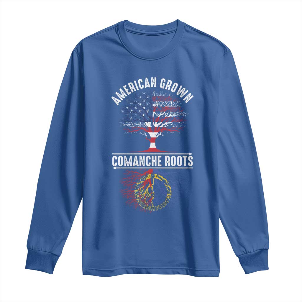 Distressed Tree Long Sleeve Shirt American Grown with Comanche Roots - Wonder Print Shop