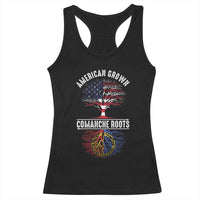 Distressed Tree Racerback Tank Top American Grown with Comanche Roots - Wonder Print Shop