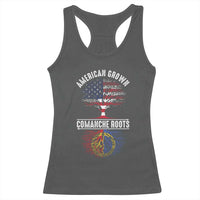 Distressed Tree Racerback Tank Top American Grown with Comanche Roots - Wonder Print Shop