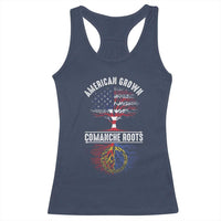 Distressed Tree Racerback Tank Top American Grown with Comanche Roots - Wonder Print Shop