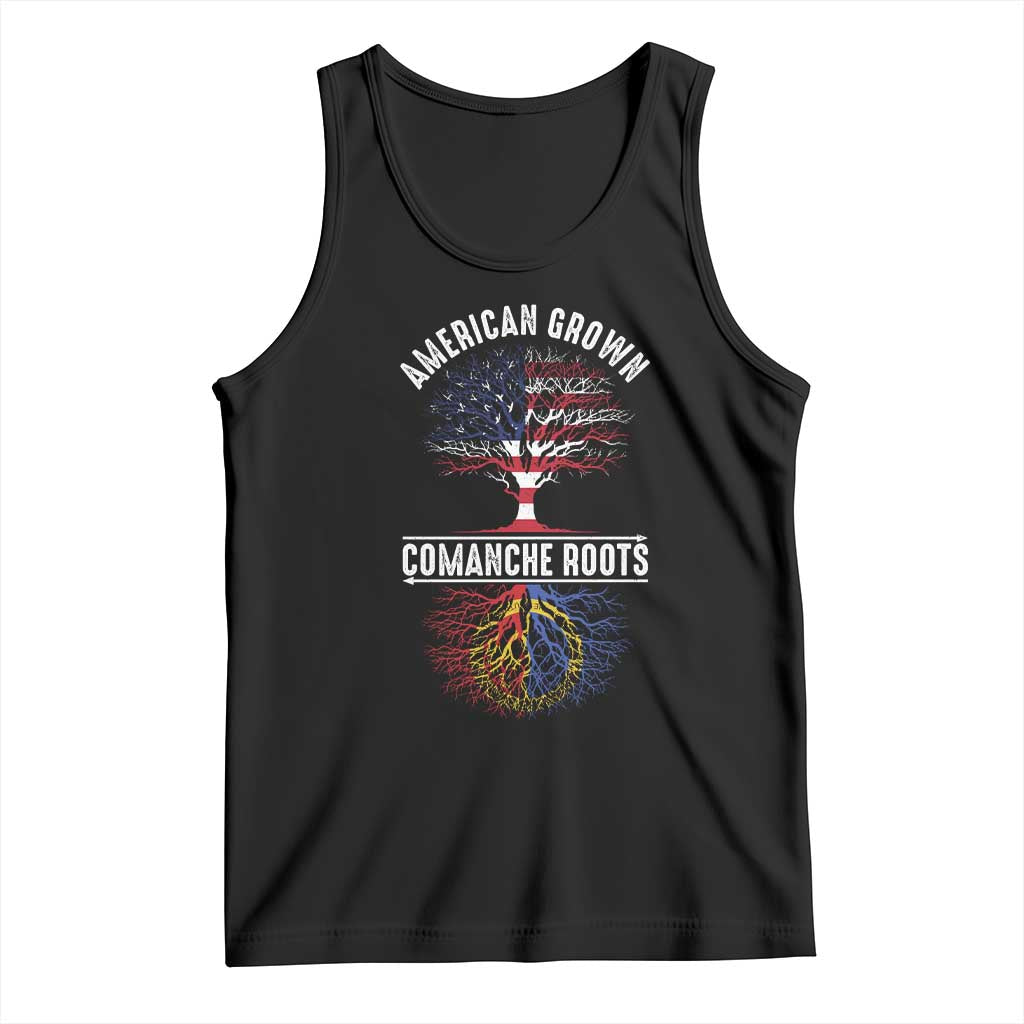 Distressed Tree Tank Top American Grown with Comanche Roots - Wonder Print Shop
