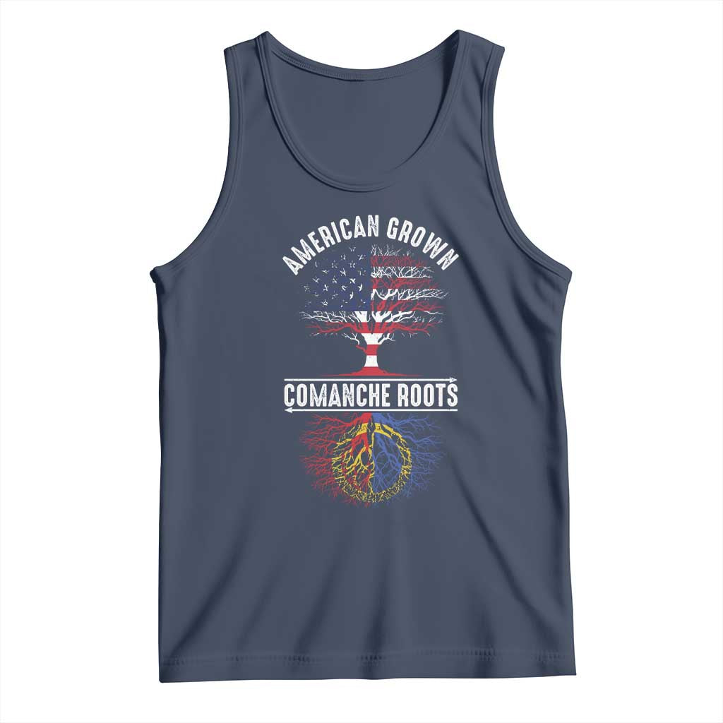 Distressed Tree Tank Top American Grown with Comanche Roots - Wonder Print Shop