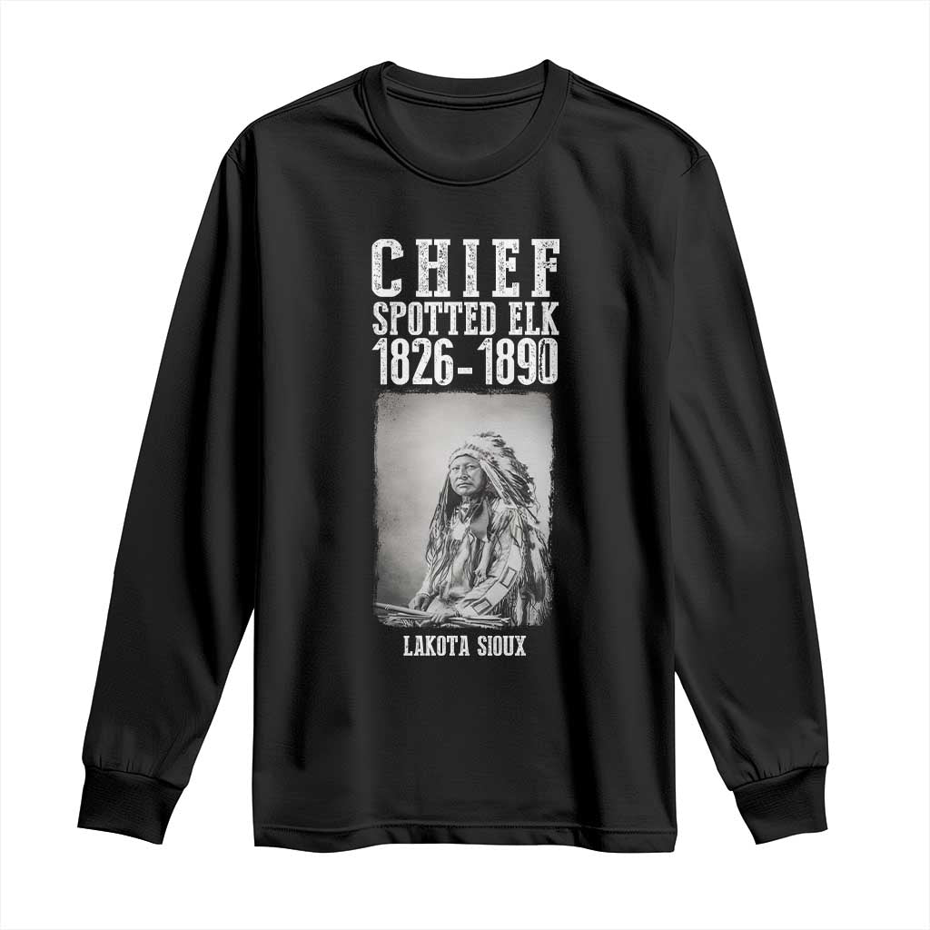 Native American Indian Chief Long Sleeve Shirt Lakota Sioux Chief Spotted Elk - Wonder Print Shop