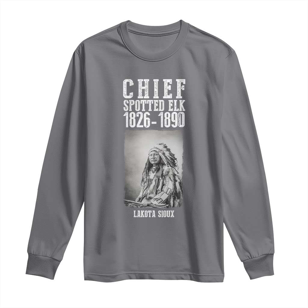 Native American Indian Chief Long Sleeve Shirt Lakota Sioux Chief Spotted Elk - Wonder Print Shop