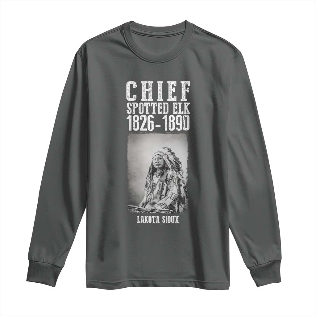 Native American Indian Chief Long Sleeve Shirt Lakota Sioux Chief Spotted Elk - Wonder Print Shop