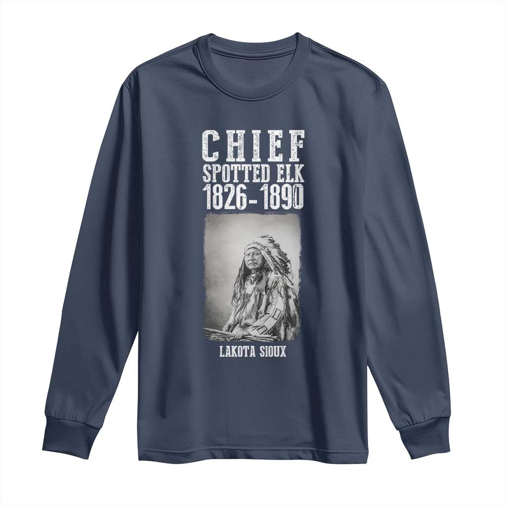 Native American Indian Chief Long Sleeve Shirt Lakota Sioux Chief Spotted Elk - Wonder Print Shop