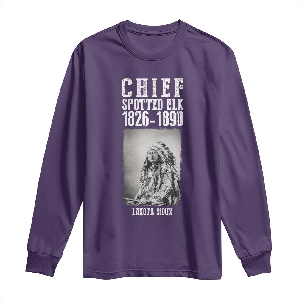 Native American Indian Chief Long Sleeve Shirt Lakota Sioux Chief Spotted Elk - Wonder Print Shop