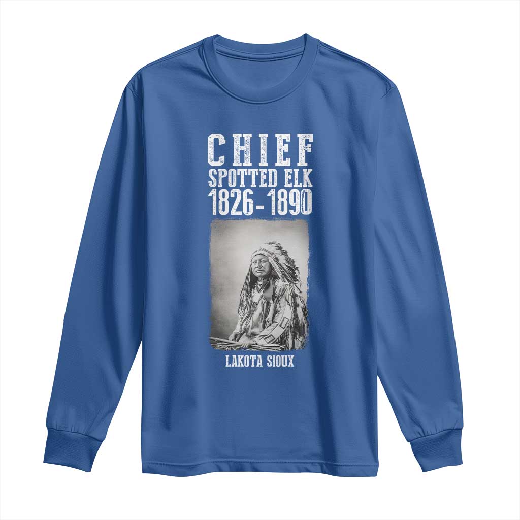Native American Indian Chief Long Sleeve Shirt Lakota Sioux Chief Spotted Elk - Wonder Print Shop