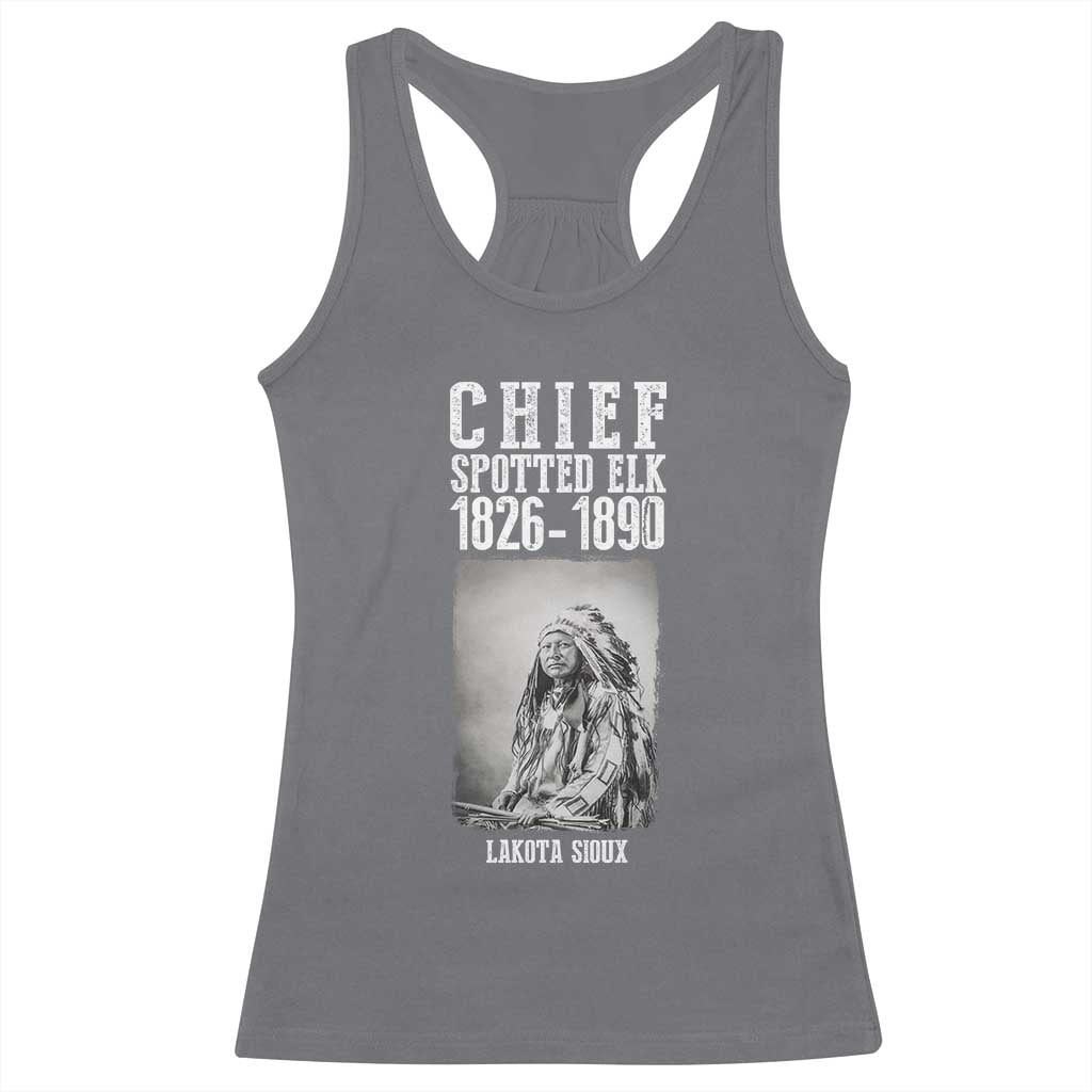 Native American Indian Chief Racerback Tank Top Lakota Sioux Chief Spotted Elk - Wonder Print Shop