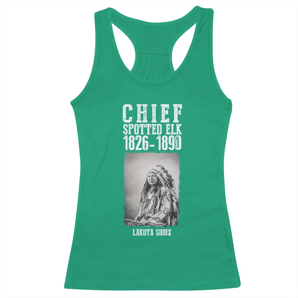 Native American Indian Chief Racerback Tank Top Lakota Sioux Chief Spotted Elk - Wonder Print Shop