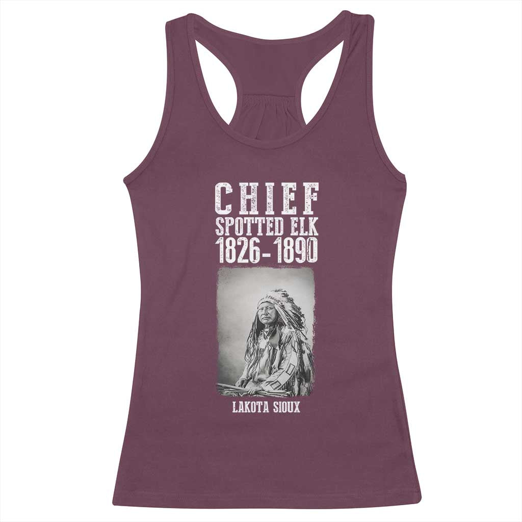 Native American Indian Chief Racerback Tank Top Lakota Sioux Chief Spotted Elk - Wonder Print Shop