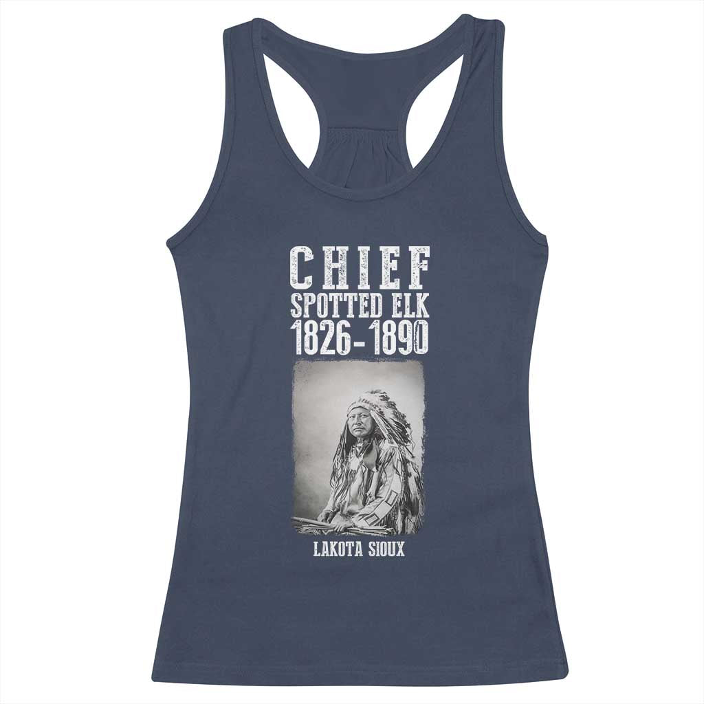Native American Indian Chief Racerback Tank Top Lakota Sioux Chief Spotted Elk - Wonder Print Shop