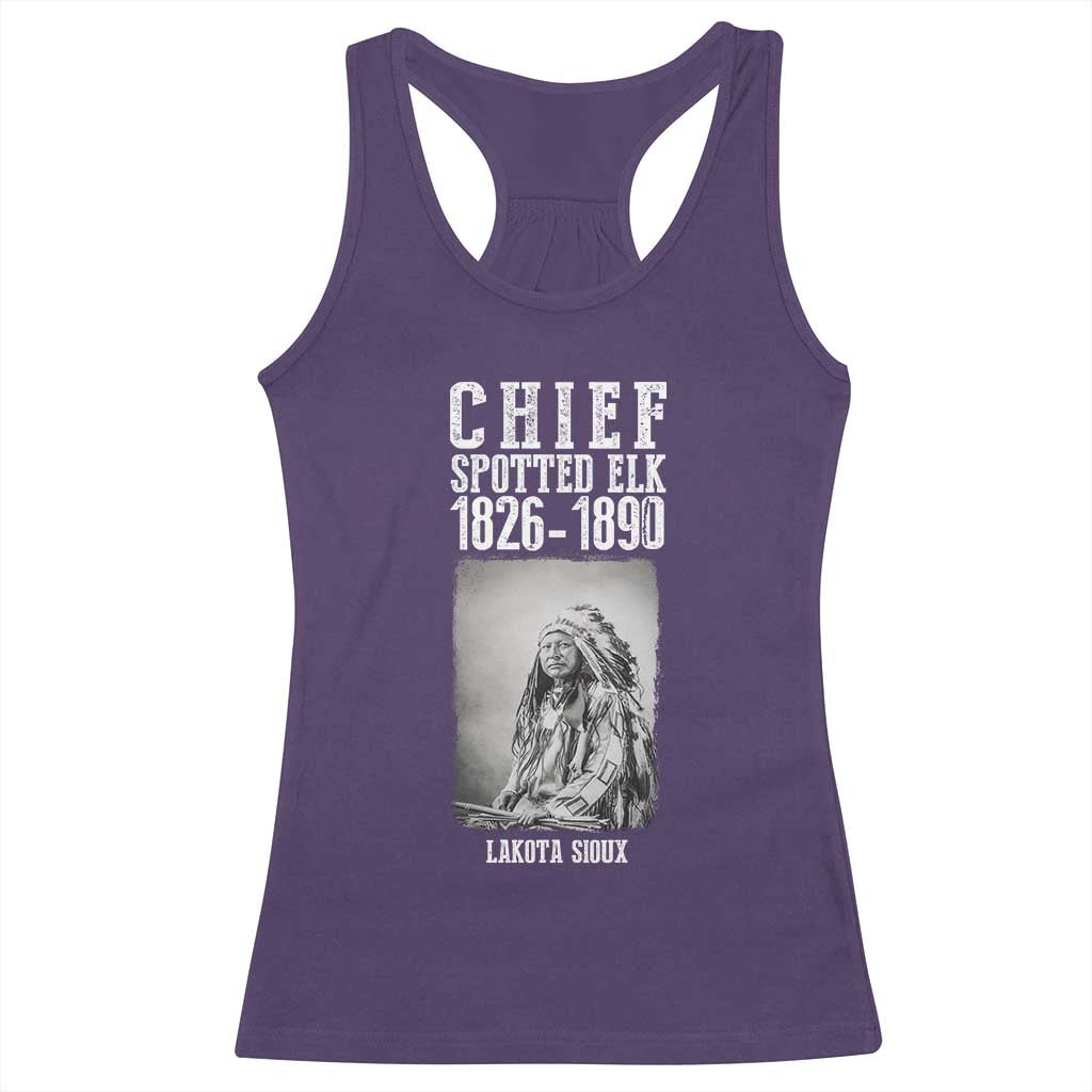 Native American Indian Chief Racerback Tank Top Lakota Sioux Chief Spotted Elk - Wonder Print Shop